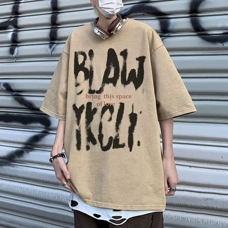 Áo Thun Tay Lỡ Form Rộng In Chữ Phong Cách Hip Hop Thời Trang Cho Nam Nữ