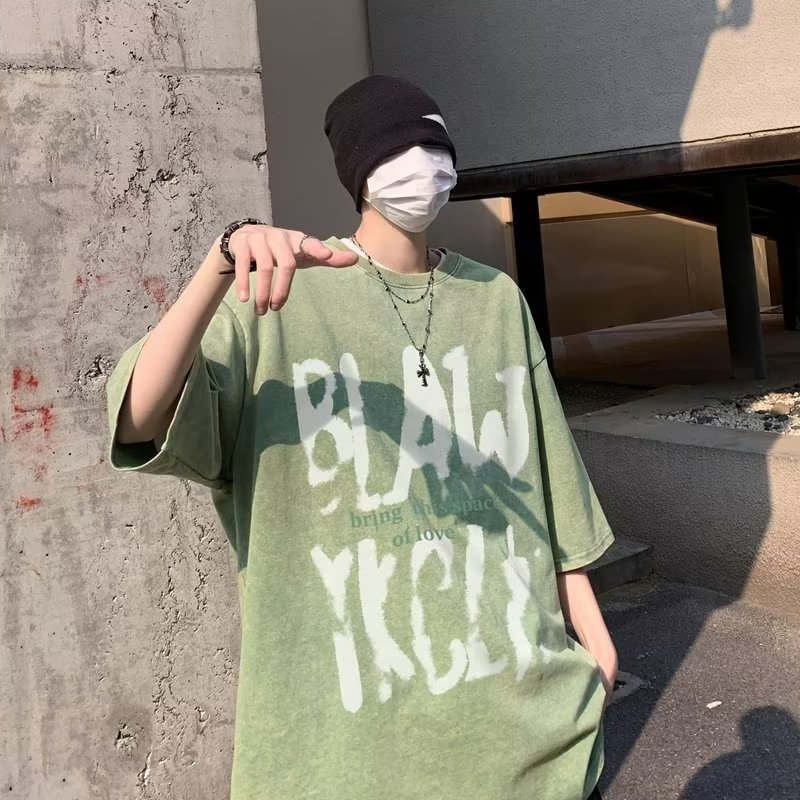 Áo Thun Tay Lỡ Form Rộng In Chữ Phong Cách Hip Hop Thời Trang Cho Nam Nữ