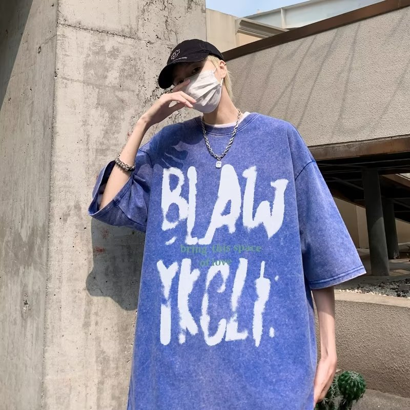 Áo Thun Tay Lỡ Form Rộng In Chữ Phong Cách Hip Hop Thời Trang Cho Nam Nữ