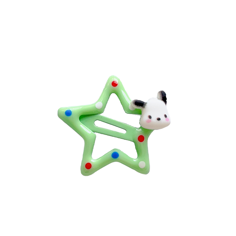 SANRIO Kẹp Tóc Hình Ngôi Sao Năm Cánh Họa Tiết Chấm Bi Dễ Thương Cho Nữ