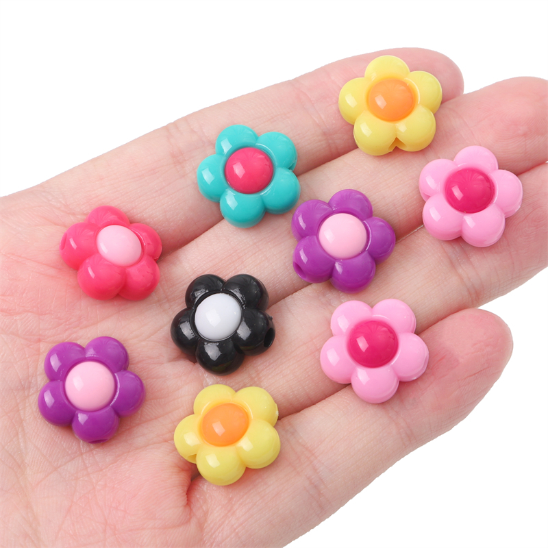 Dây Đeo Mắt Kính / Điện Thoại Bằng Acrylic Màu Trơn Hình Hoa Hướng Dương Hai Màu Kích Thước 16mm DIY