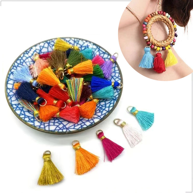 Set 10 Bông Tai Tua Rua 25mm Nhiều Màu Sắc Thời Trang