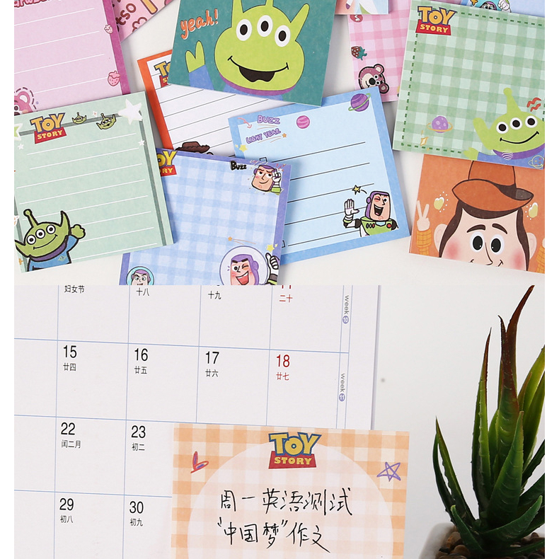 Set 80 Tờ Giấy Ghi Chú Họa Tiết Hoạt Hình Dễ Thương wj132