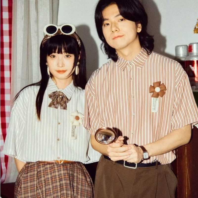 Áo Thun Tay Ngắn Thoáng Khí Thêu Hình Gấu Nhỏ Phong Cách Hàn Quốc Thời Trang Cho Nam