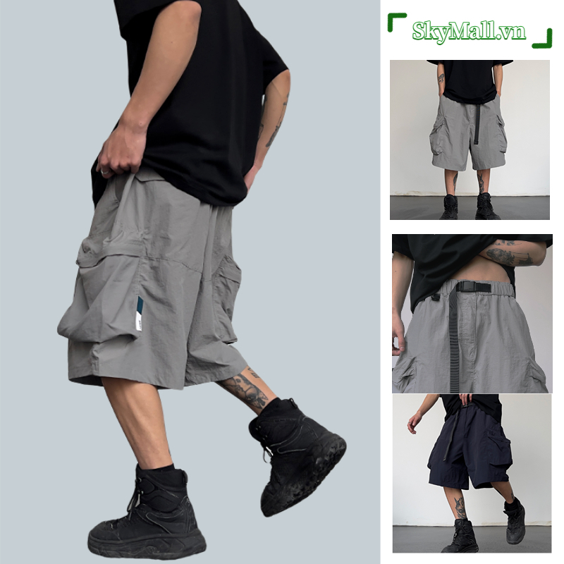 Quần Short Túi Hộp nam Ống Rộng Phong Cách Âu Mỹ short cargo pants  Dành Cho Nam quần short túi hộp nữ from rộng