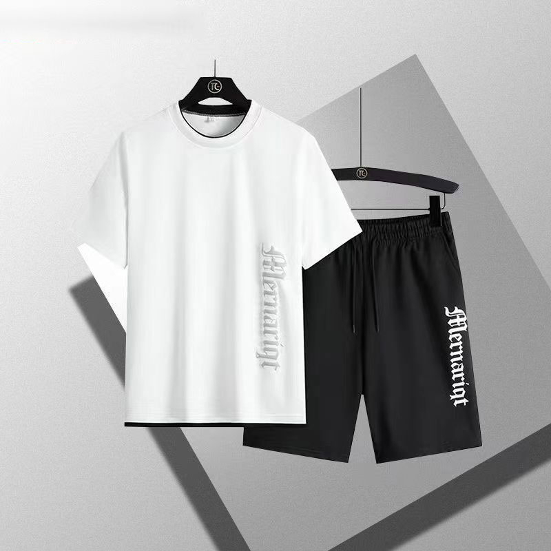 Bộ Áo Thun Ngắn Tay + Quần Short Thể Thao Dáng Rộng Thoáng Khí Theo Phong Cách Mùa Hè Dành Cho Nam