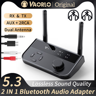 Vaorlo 2 trong 1 bluetooth 5.3 bộ thu phát âm thanh kết nối đa điểm 3,5mm aux 2 rca stereo âm nhạc không dây bộ chuyển đổi dongle