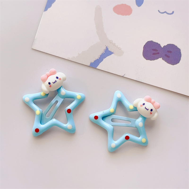SANRIO Kẹp Tóc Hình Ngôi Sao Năm Cánh Họa Tiết Chấm Bi Dễ Thương Cho Nữ