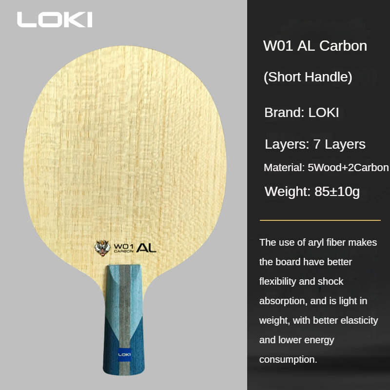 Vợt Bóng Bàn Chuyên Nghiệp LOKI W01 7 Ply  Bằng Sợi Carbon