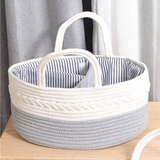 Giỏ đựng tã em bé, Giỏ Đựng Đồ Đơn Giản Đẹp Cotton Dây Dệt Tã Cho Bé Chơi Vải Hộp Bảo Quản HDbabies