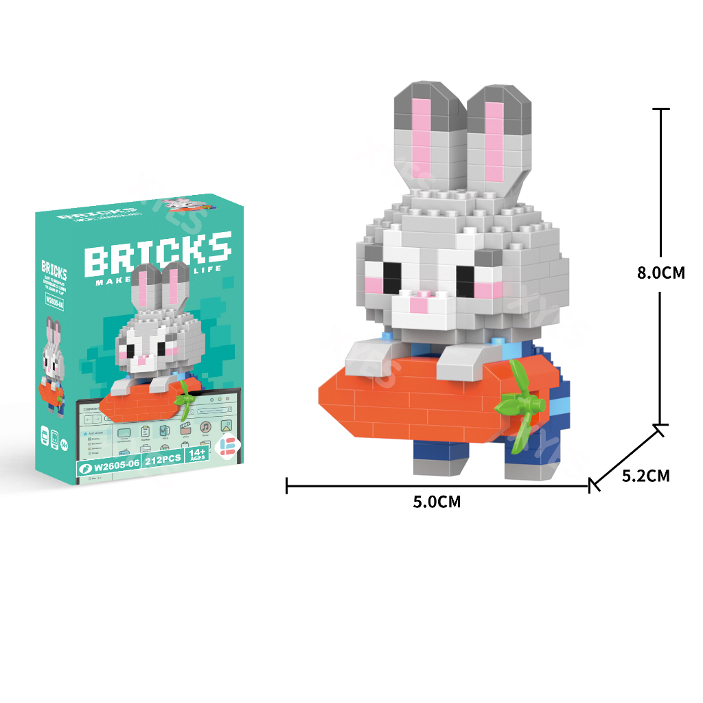 Đồ Chơi Khối Xây Dựng Hoạt Hình Dễ Thương Để Bàn Trang Trí