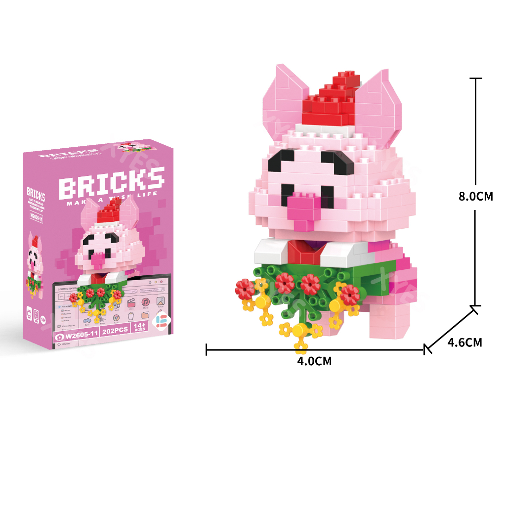 Đồ Chơi Khối Xây Dựng Hoạt Hình Dễ Thương Để Bàn Trang Trí