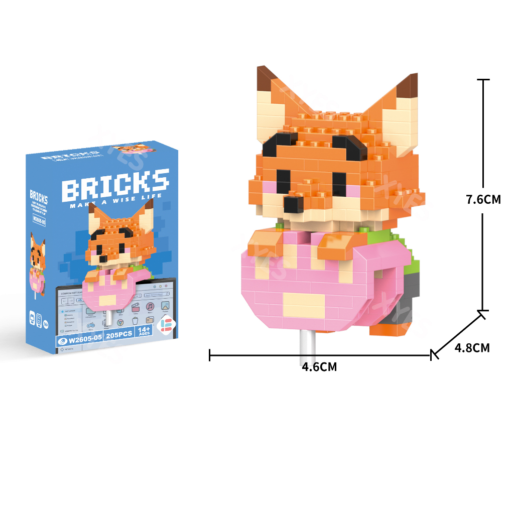 Đồ Chơi Khối Xây Dựng Hoạt Hình Dễ Thương Để Bàn Trang Trí