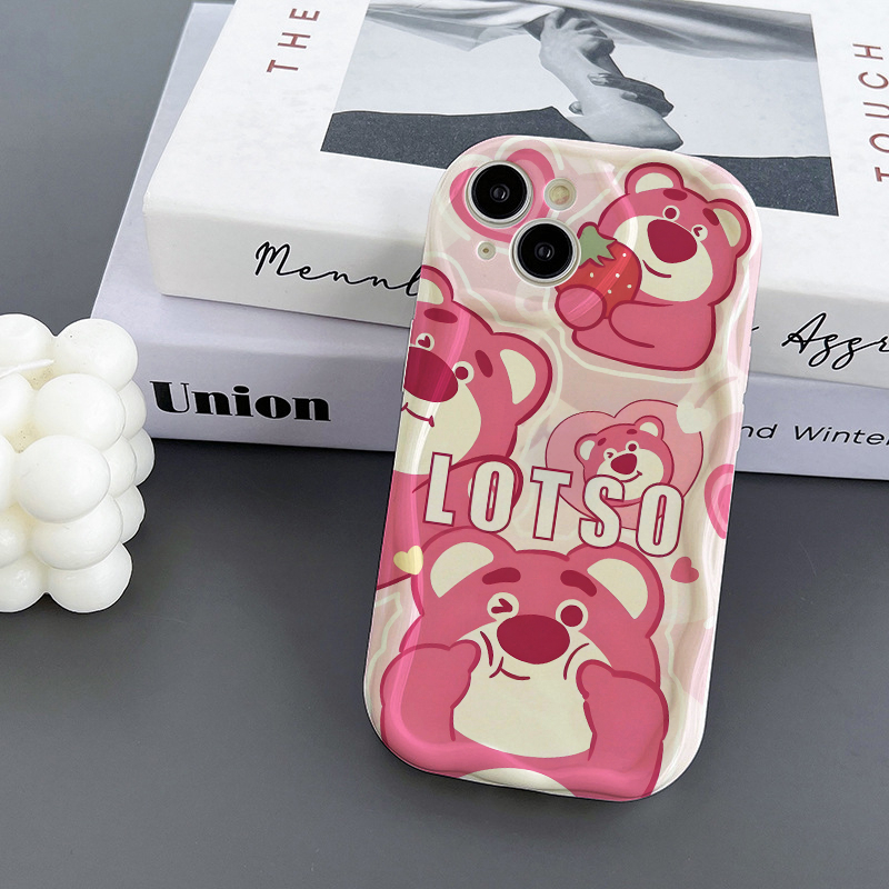 Ốp Điện Thoại Chống Rơi Hình Gấu Và Dâu Tây Cho iPhone 6 11 12 7plus 13 14 8plus xr xsmax 6plus 11Pro 14plus 13Promax xs