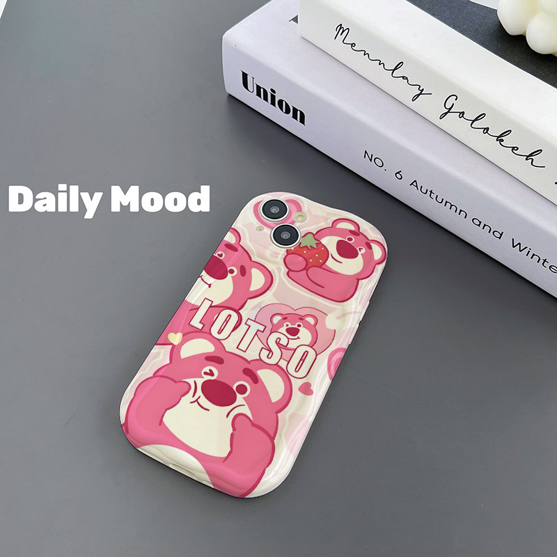 Ốp Điện Thoại Chống Rơi Hình Gấu Và Dâu Tây Cho iPhone 6 11 12 7plus 13 14 8plus xr xsmax 6plus 11Pro 14plus 13Promax xs