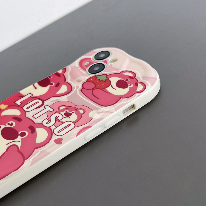 Ốp Điện Thoại Chống Rơi Hình Gấu Và Dâu Tây Cho iPhone 6 11 12 7plus 13 14 8plus xr xsmax 6plus 11Pro 14plus 13Promax xs