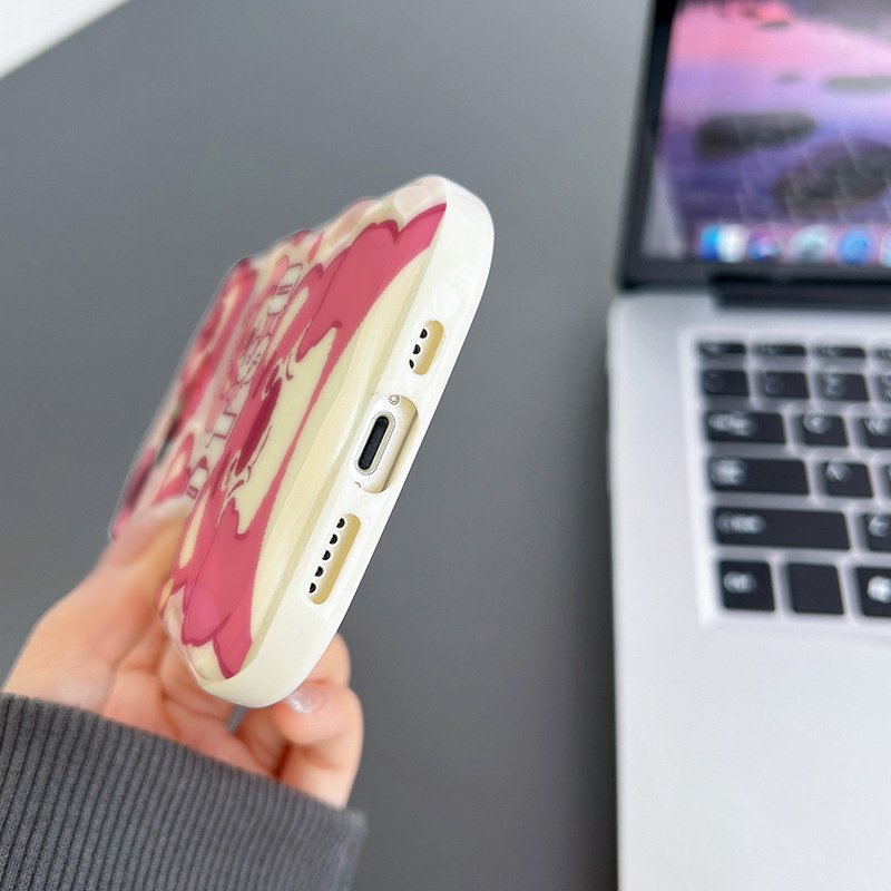 Ốp Điện Thoại Chống Rơi Hình Gấu Và Dâu Tây Cho iPhone 6 11 12 7plus 13 14 8plus xr xsmax 6plus 11Pro 14plus 13Promax xs