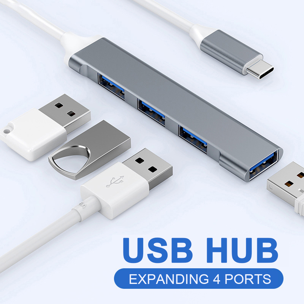 Hub Chia 4 Cổng USB C 3.0 Type C 3.1 OTG Cho Xiaomi Lenovo Macbook Pro 13 15 Air Pro PC