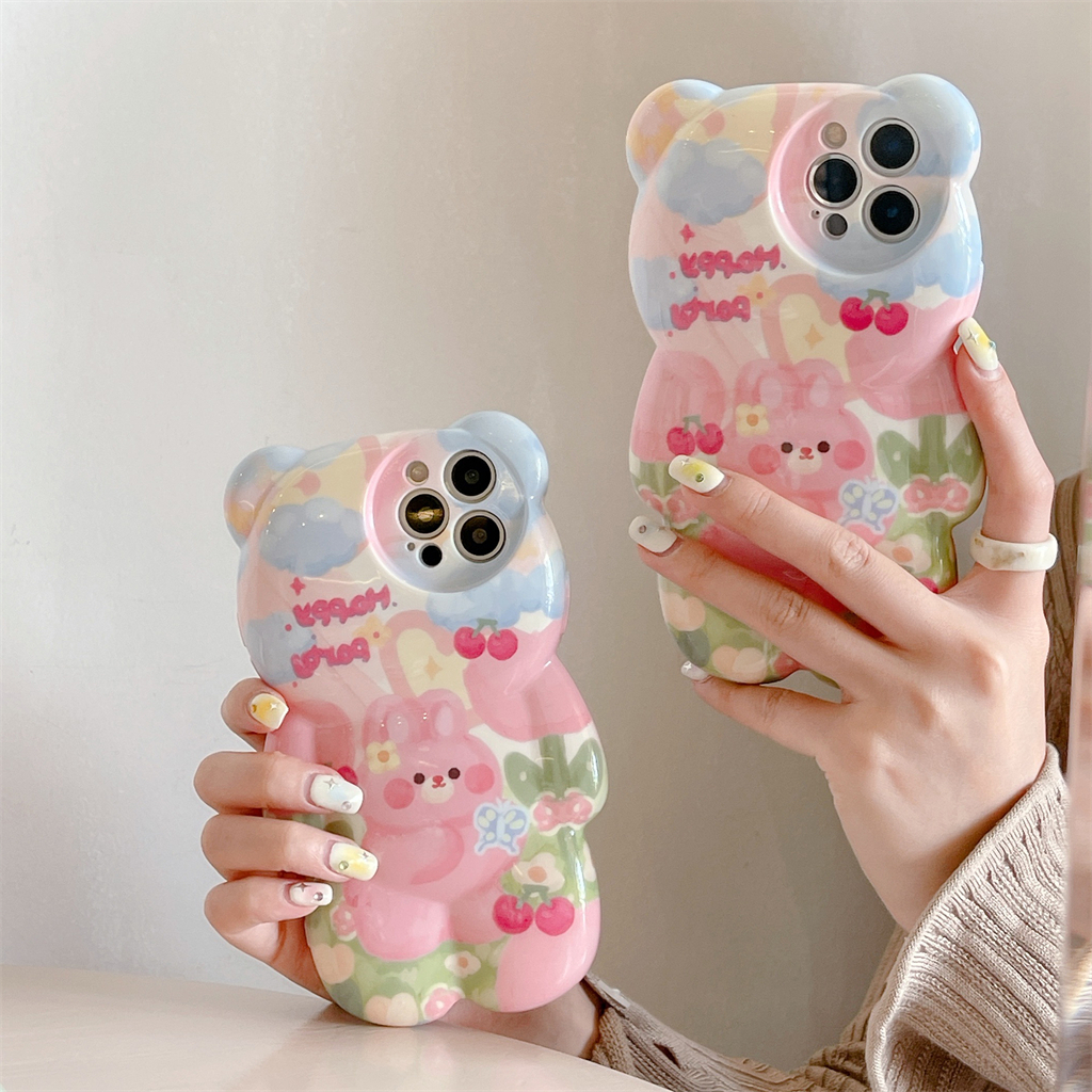Ốp Điện Thoại Hình Gấu Cho iPhone 14ProMax 13 11 12Promax XR XS Max