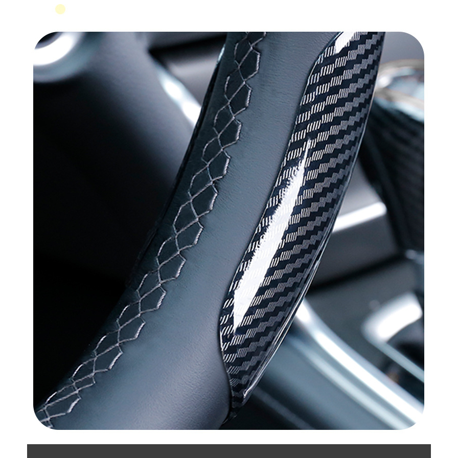 HYUNDAI Bộ 2 Vỏ Bọc Vô Lăng Xe Hơi Bằng Da Phủ Lông Sợi Carbon 38cm Thấm Hút Mồ Hôi Chống Trượt Cho Creta Stargazer IONIQ 6 Staria Kona H1