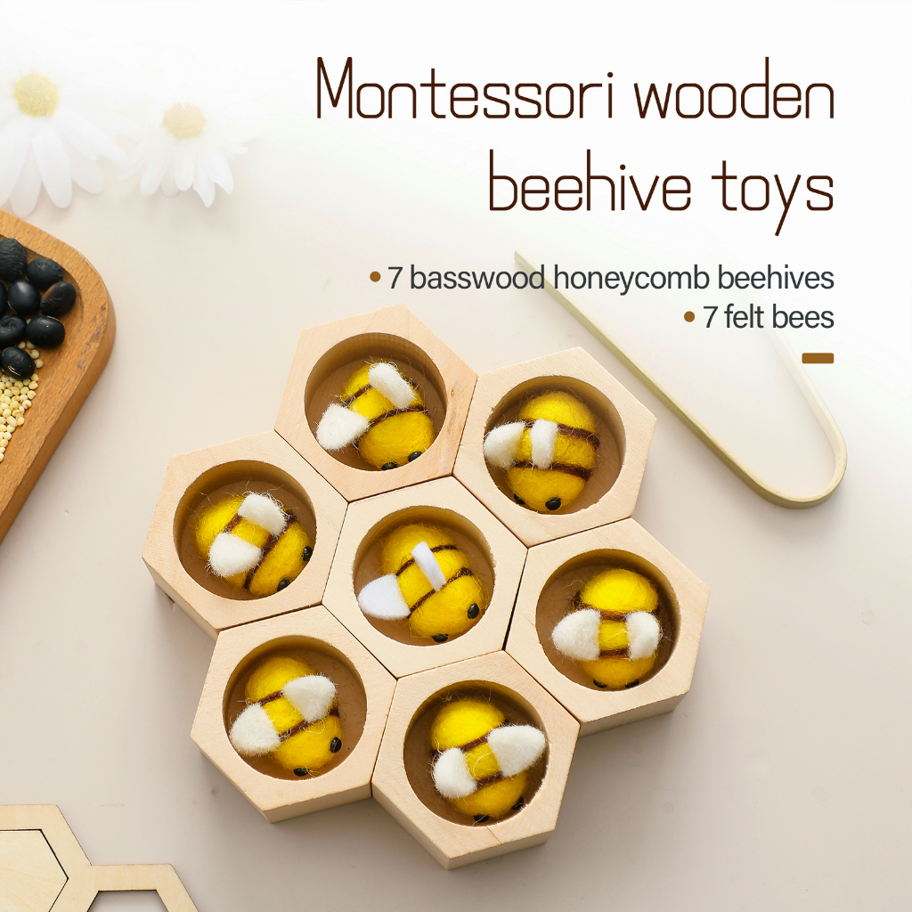 Set đồ chơi lắp ráp tổ ong MAMIMAMIHOME bằng gỗ hỗ trợ học tập theo phương pháp montessori dành cho trẻ em