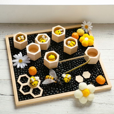 Set đồ chơi lắp ráp tổ ong MAMIMAMIHOME bằng gỗ hỗ trợ học tập theo phương pháp montessori dành cho trẻ em