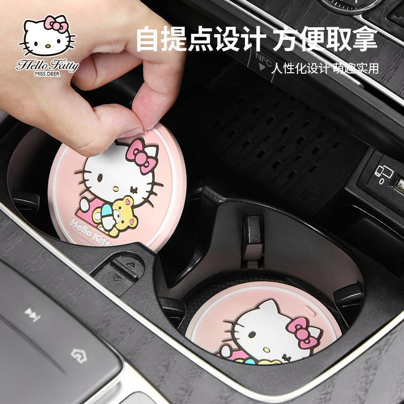 Thảm Lót Cốc Nước Xe Hơi Chống Trượt Hình Hello Kitty Dễ Thương