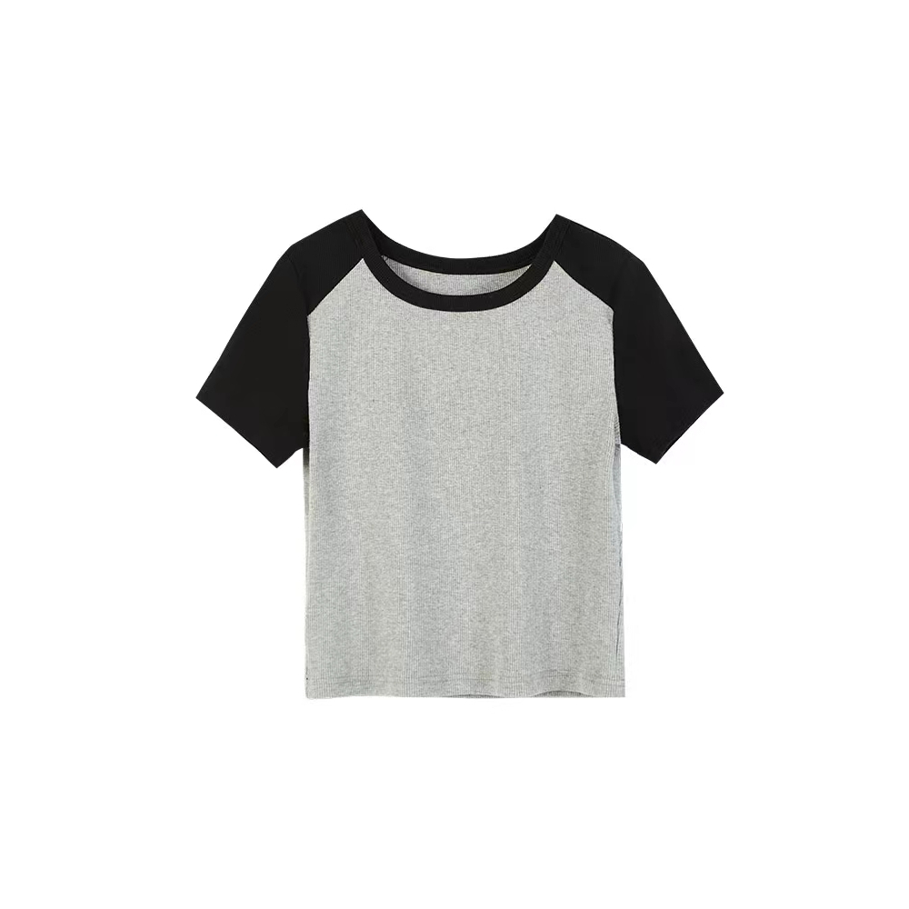 HUANG YOYO Áo Thun Ngắn Tay Ôm Dáng Thời Trang Retro Mỹ Cho Nữ