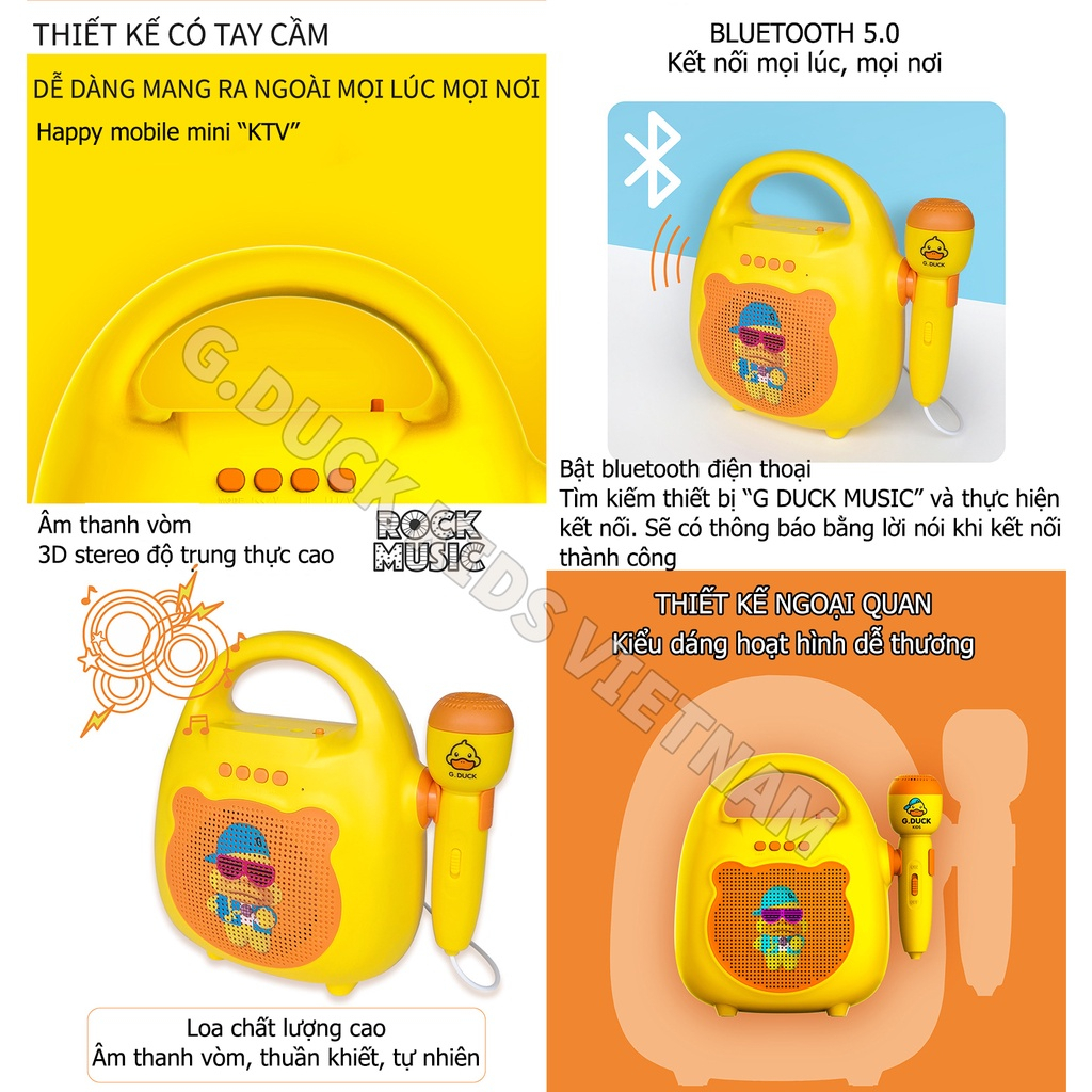 Micro Đồ Chơi Tiktok Bluetooth Hình Vịt Vàng Cho Trẻ Em