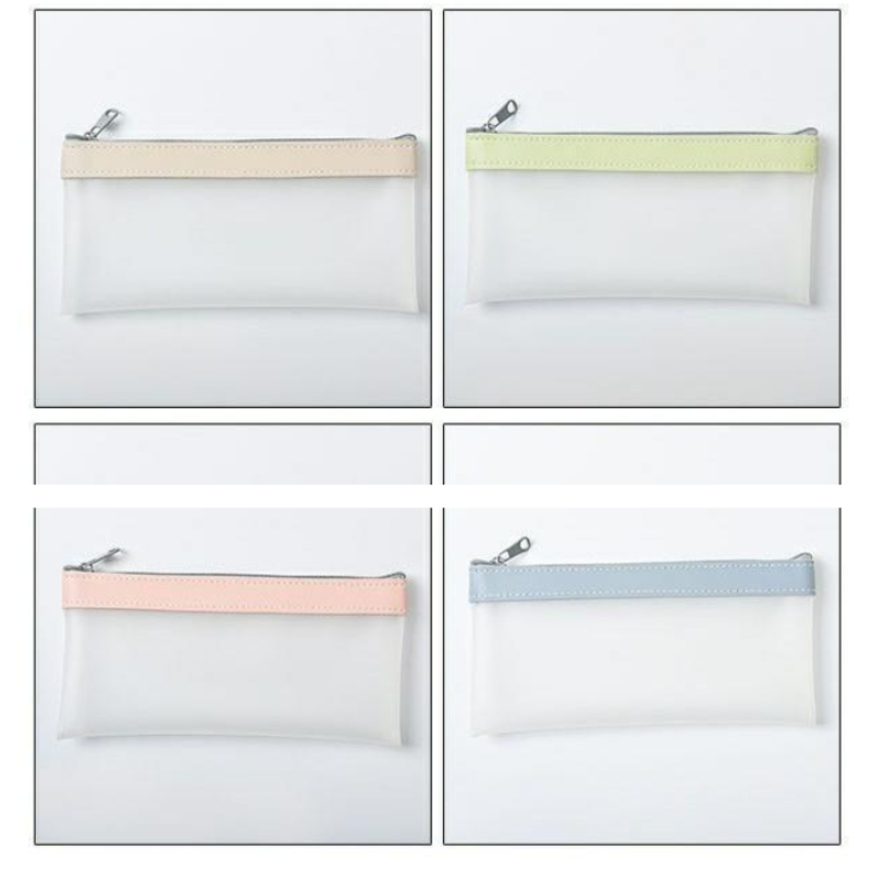 Túi Đựng Bút Chì Kẻ Lông Mày Trong Suốt Tối Giản Phong Cách Hàn Quốc