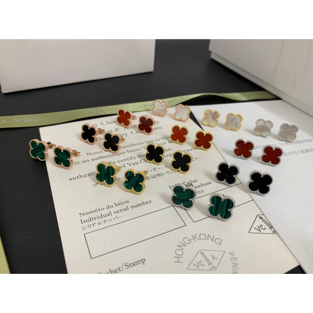 Bông Tai Bạc 925 Hình Cỏ Bốn Lá Thời Trang Đơn Giản