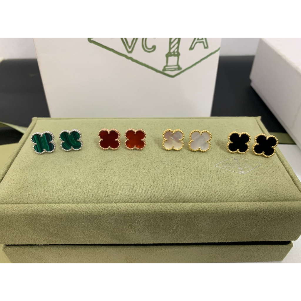 Bông Tai Bạc 925 Hình Cỏ Bốn Lá Thời Trang Đơn Giản