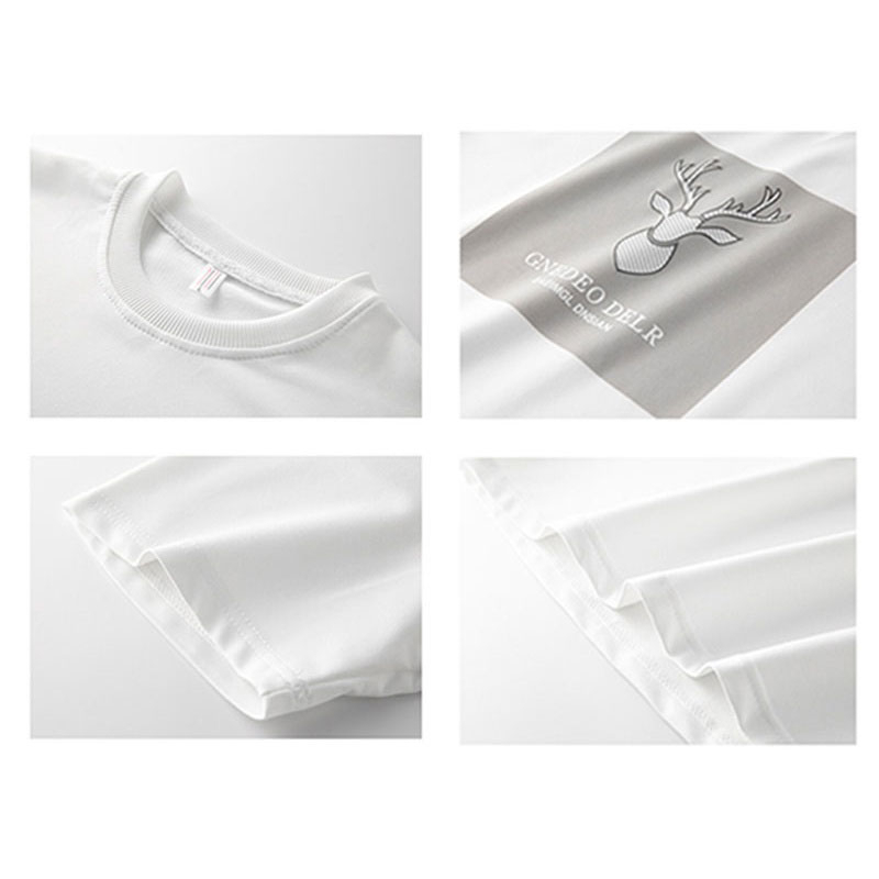 Bộ Áo Thun Tay Ngắn Cổ Tròn In Họa Tiết + Quần Short Thoáng Khí Thời Trang Mùa Hè Cho Nam