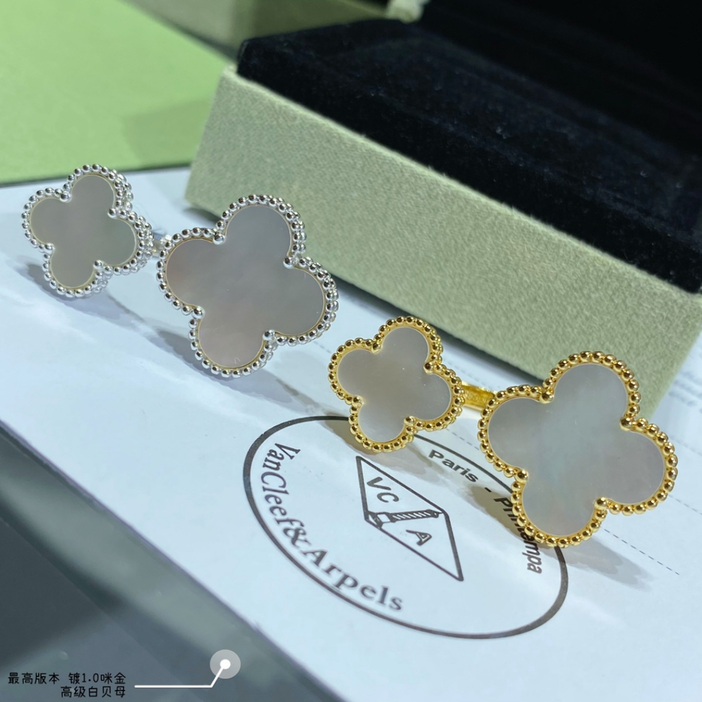 (MớI 2023) NhẫN Hở HìNh Cỏ Ba Lá Fritillaria Cổ ĐiểN