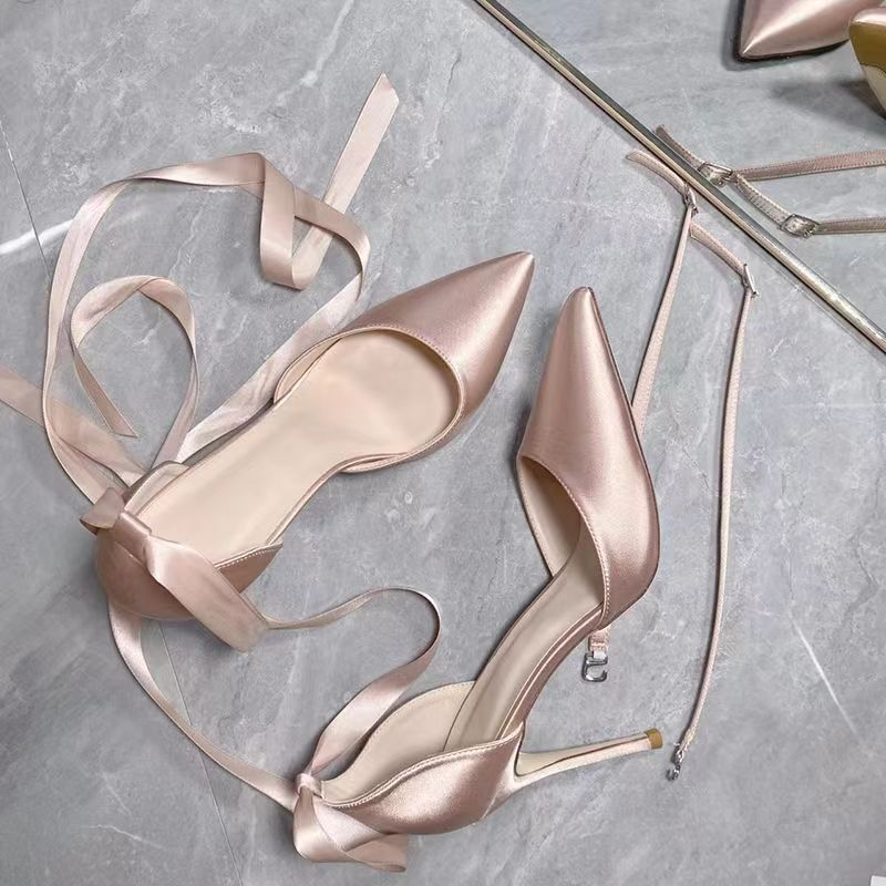 Giày cao gót mũi nhọn thời trang Pháp 2022 thanh lịch cho phụ nữ 1JPb