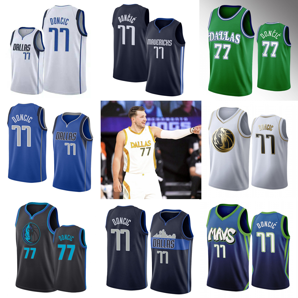 Dallas Mavericks 77 Doncic Jersey Thêu