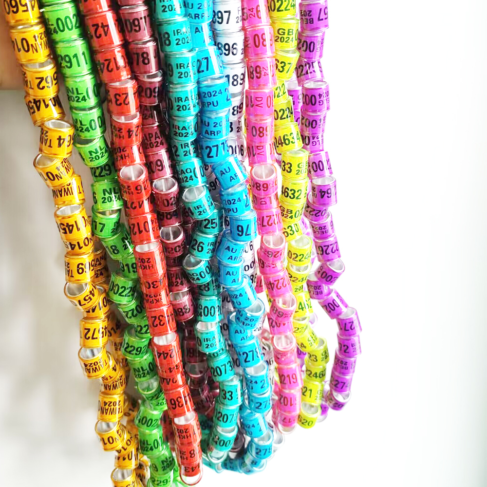 Bộ 50 2024 / 2025 Bồ Câu Chân Vòng 8 Mm Vẹt Chân Nhẫn Chim Dụng Cụ Huấn Luyện Series Số Pigeon Nhẫn