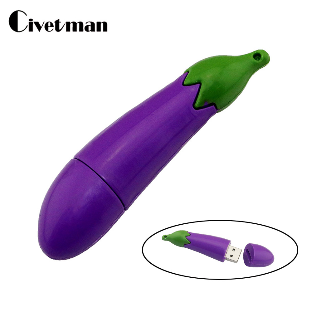 Usb 4GB 8GB 16GB 32GB 64GB 128GB 256GB Hình Quả Cà Tím Bằng Silicone