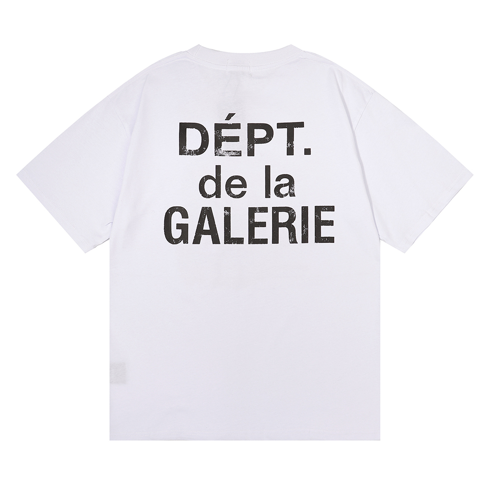 Áo Thun Cotton Ngắn Tay Hai Lớp LOGO GALLERY DEPT Phía Trước Và Sau
