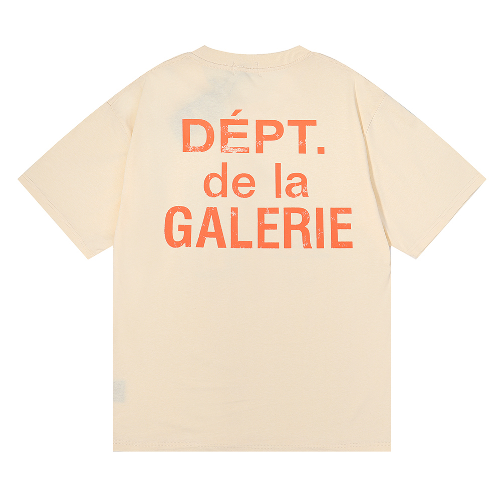 Áo Thun Cotton Ngắn Tay Hai Lớp LOGO GALLERY DEPT Phía Trước Và Sau