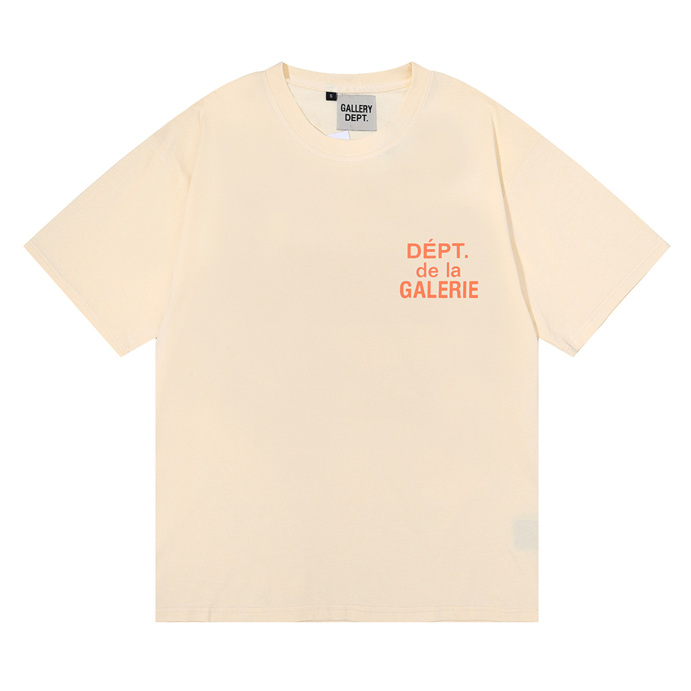 Áo Thun Cotton Ngắn Tay Hai Lớp LOGO GALLERY DEPT Phía Trước Và Sau