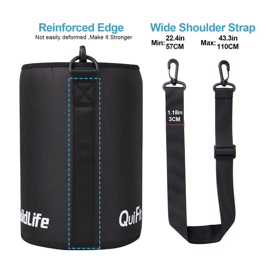 Túi đựng bình giữ nhiệt bằng thép không gỉ quifit điều chỉnh miễn phí dây đeo vai (2l / 3.8l)