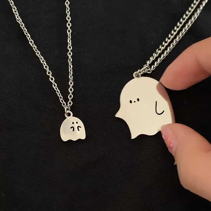 Set 2 Vòng cổ Mặt Hình Quái Vật Bằng Thép Không Gỉ Cho Cặp Đôi
