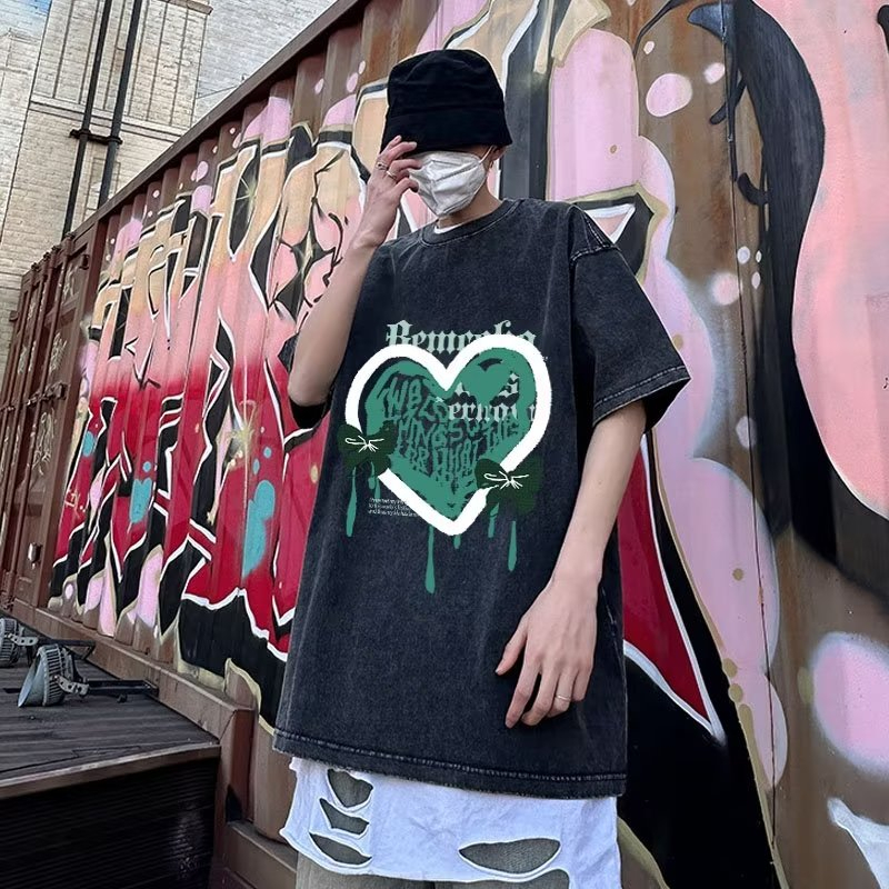Áo Thun Cotton Tay Ngắn Dáng Rộng In Họa Tiết Đơn Giản Thời Trang Mùa Hè 2023 Cho Nam