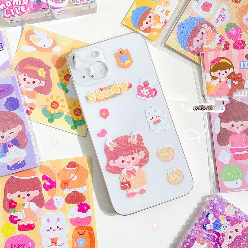 Miếng Dán Trang Trí Cốc Nước Hình Hoạt Hình goo DIY