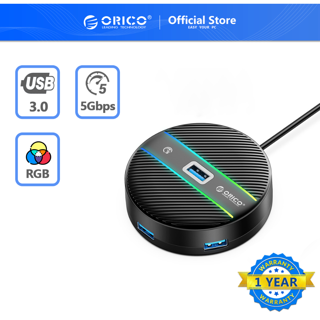 Hub Chia 4 Cổng USB 3.0 ORICO Cho MacBook Air Mac Mini iMac Pro Surface Pro XPS PC