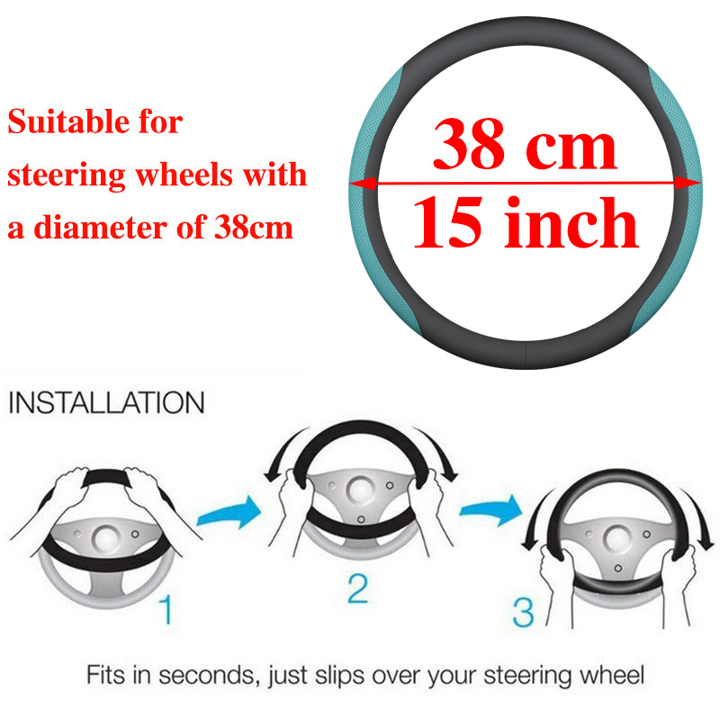 Vỏ Bọc Vô Lăng Xe Hơi Bằng Da 5 Màu Cho Hyundai Elantra Grand Starex SantaFe Sonata Tucson Accent ix25 ix35 i10