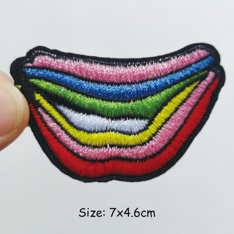 Miếng Vá Ủi Quần Áo Thêu Hình Đôi Môi Đỏ Diy