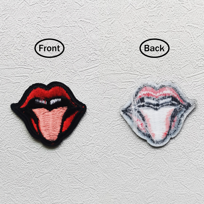 Miếng Vá Ủi Quần Áo Thêu Hình Đôi Môi Đỏ Diy