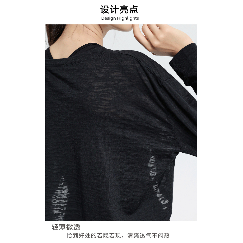 Áo Thun Thể Thao Dài Tay Mau Khô Gợi Cảm Cho Nữ